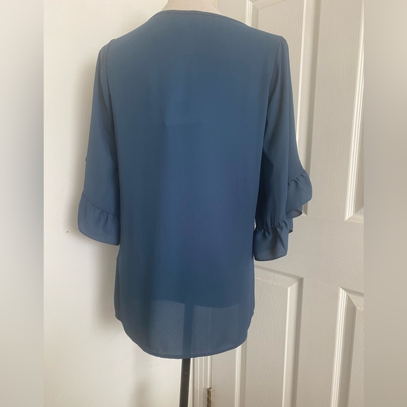 Joseph Ribkoff Nightfall Ruffled Tulip Sleeve Top - Picture 7 of 12